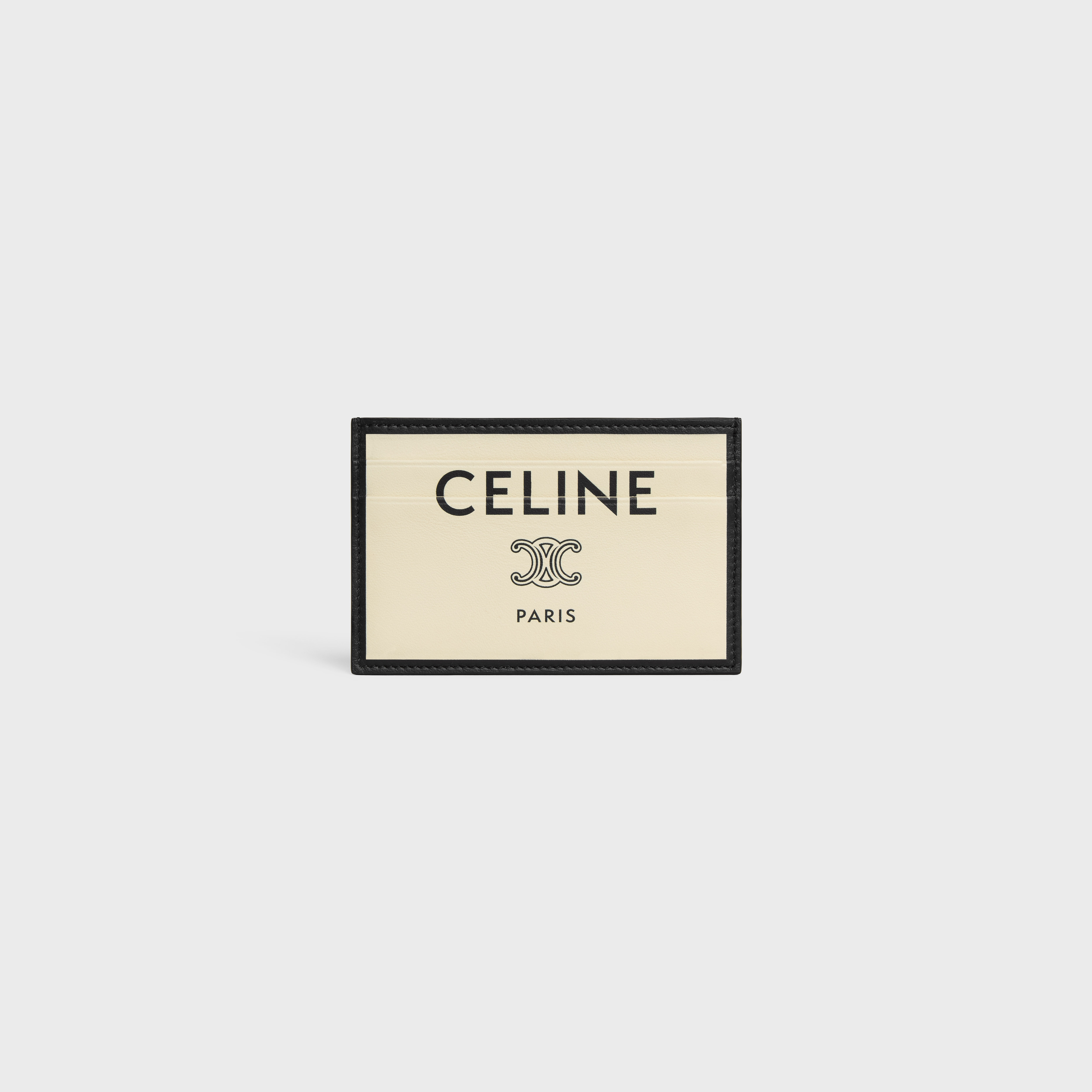 MEDIUM CARD HOLDER IN SMOOTH LAMBSKIN - BLACK / WHITE | CELINE